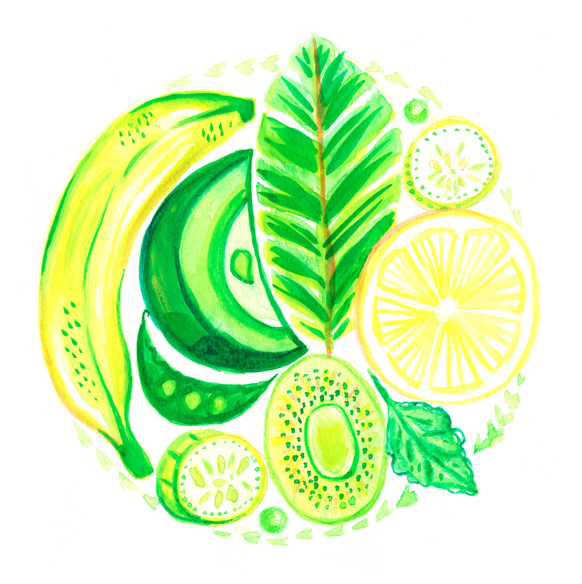 Citrus, Lemon, Citron, Fruit, Frukt, Vitamer, Vitamins, Food Illustration, Food, Foodie, Watercolor, Akvarell, Illustratör, Illustration