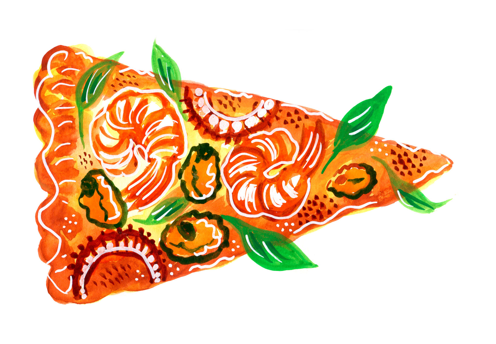 Pizza, Pizza Slice, Food Illustration, Food, Foodie, Watercolor, Akvarell, Illustratör, Illustration
