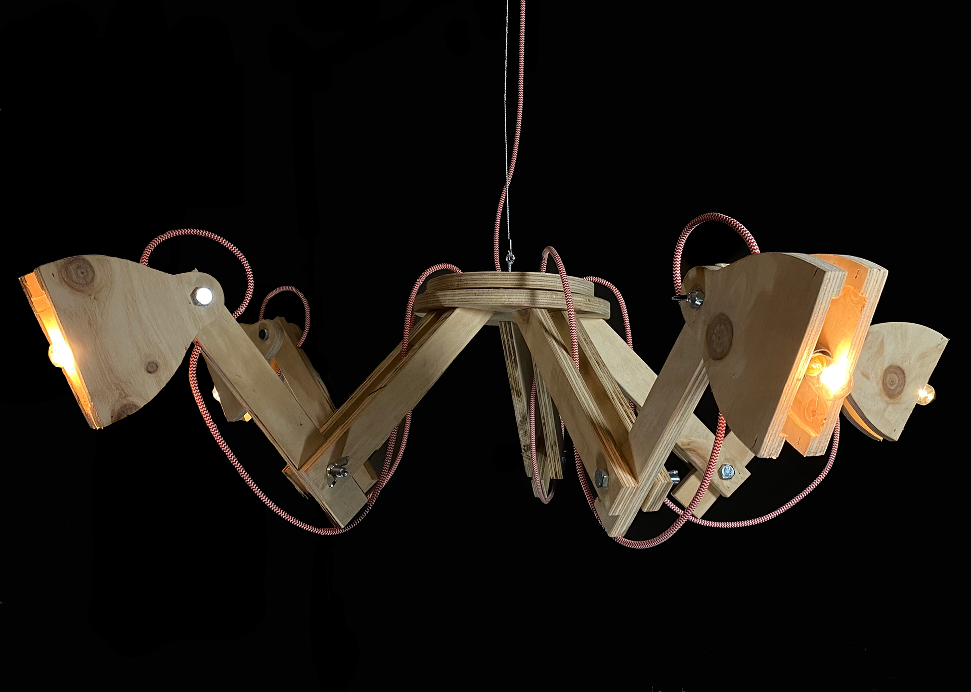Rick chandelier, leftover wood