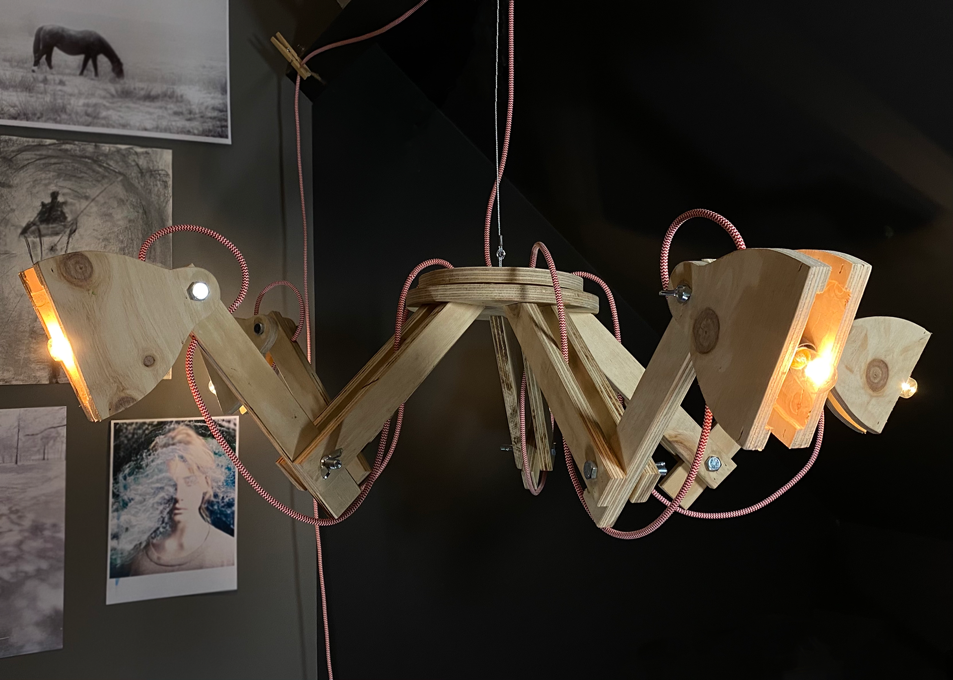 Rick chandelier, leftover wood