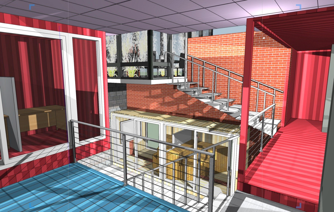 The first floor with more work/study space