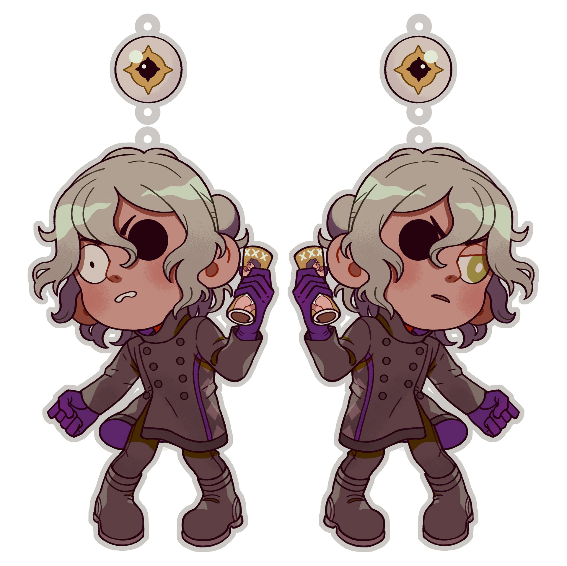 double-sided 2in clear acrylic linking charm