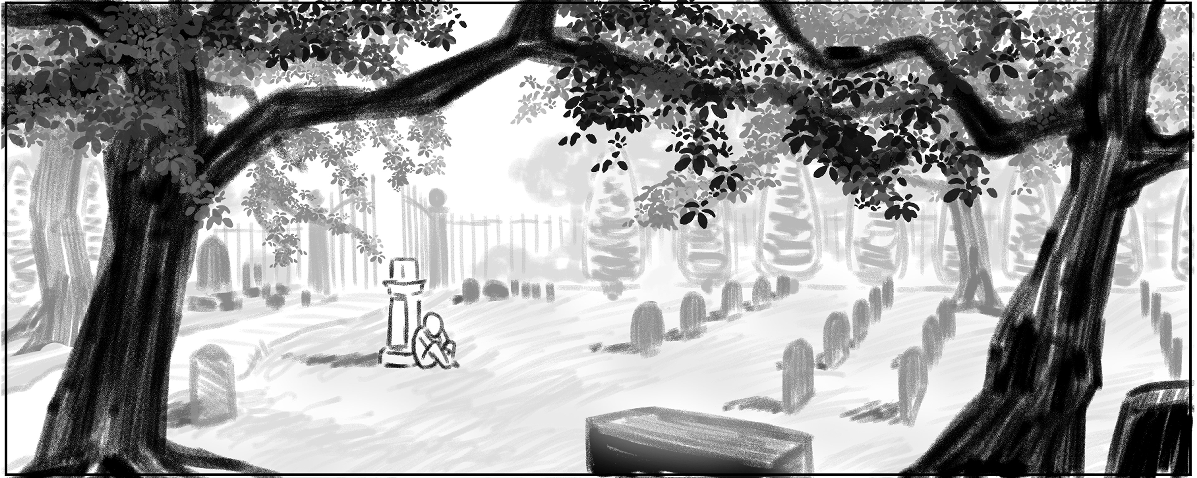 I didn’t cry at Howie’s funeral. I just stood there as they lowered the coffin. Watching as the casket disappeared into that dark hole. Is this it? We arrive, exist, and then die? For what? Because if this is it, then it isn’t worth staying for.
