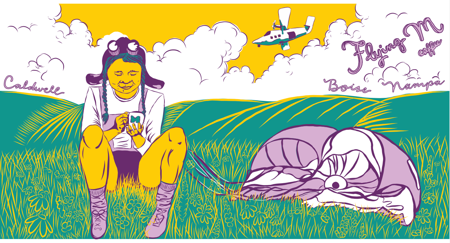 Client: Flying M Coffeegarage cup illustration (12oz)