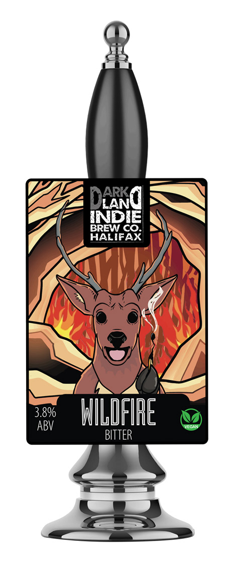 Darkland Indie Brew Co Wildfire beer pump clip
