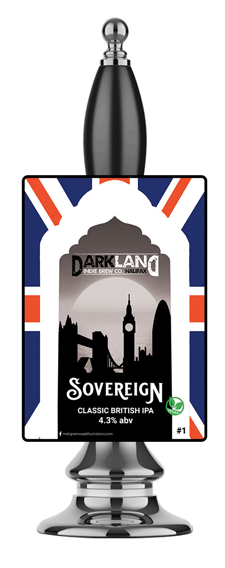 Darkland Indie Brew Co Death Sovereign beer pump clip