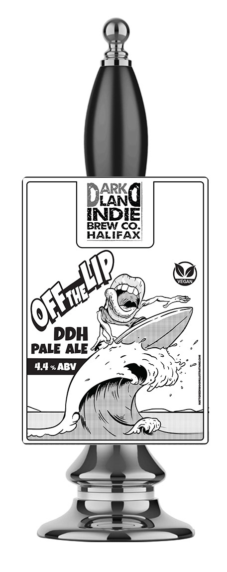 Darkland Indie Brew Co Off the Lip beer pump clip