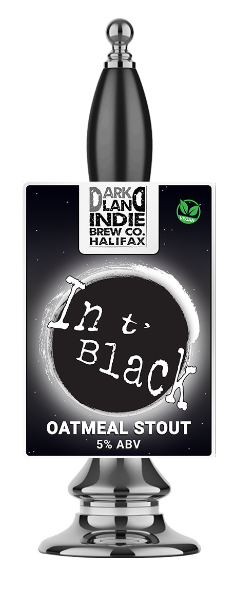 Darkland Indie Brew Co In't Black beer pump clip