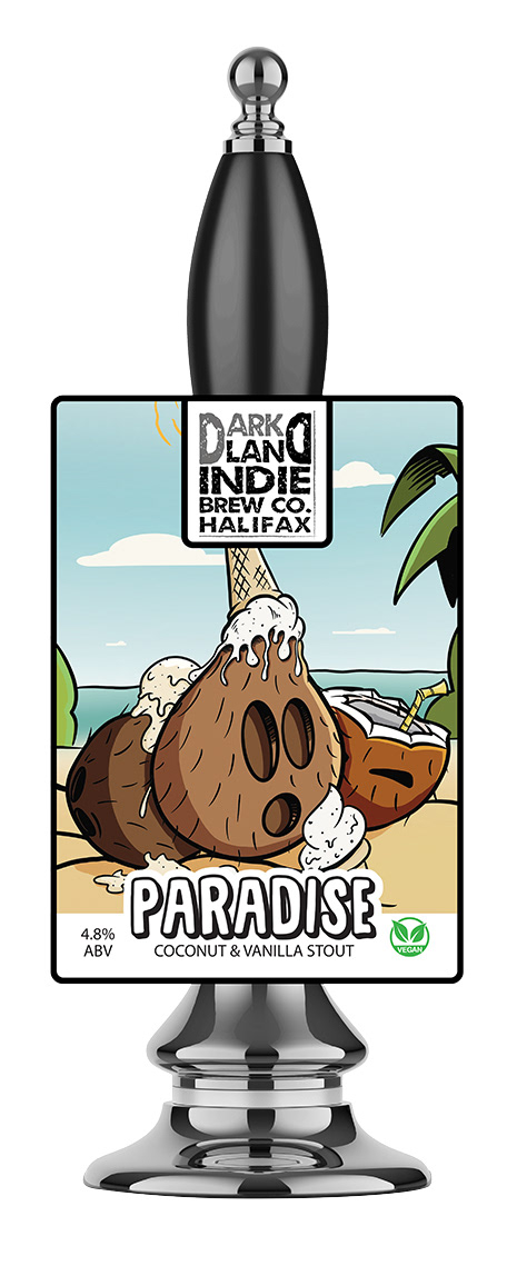 Darkland Indie Brew Co Paradise beer pump clip