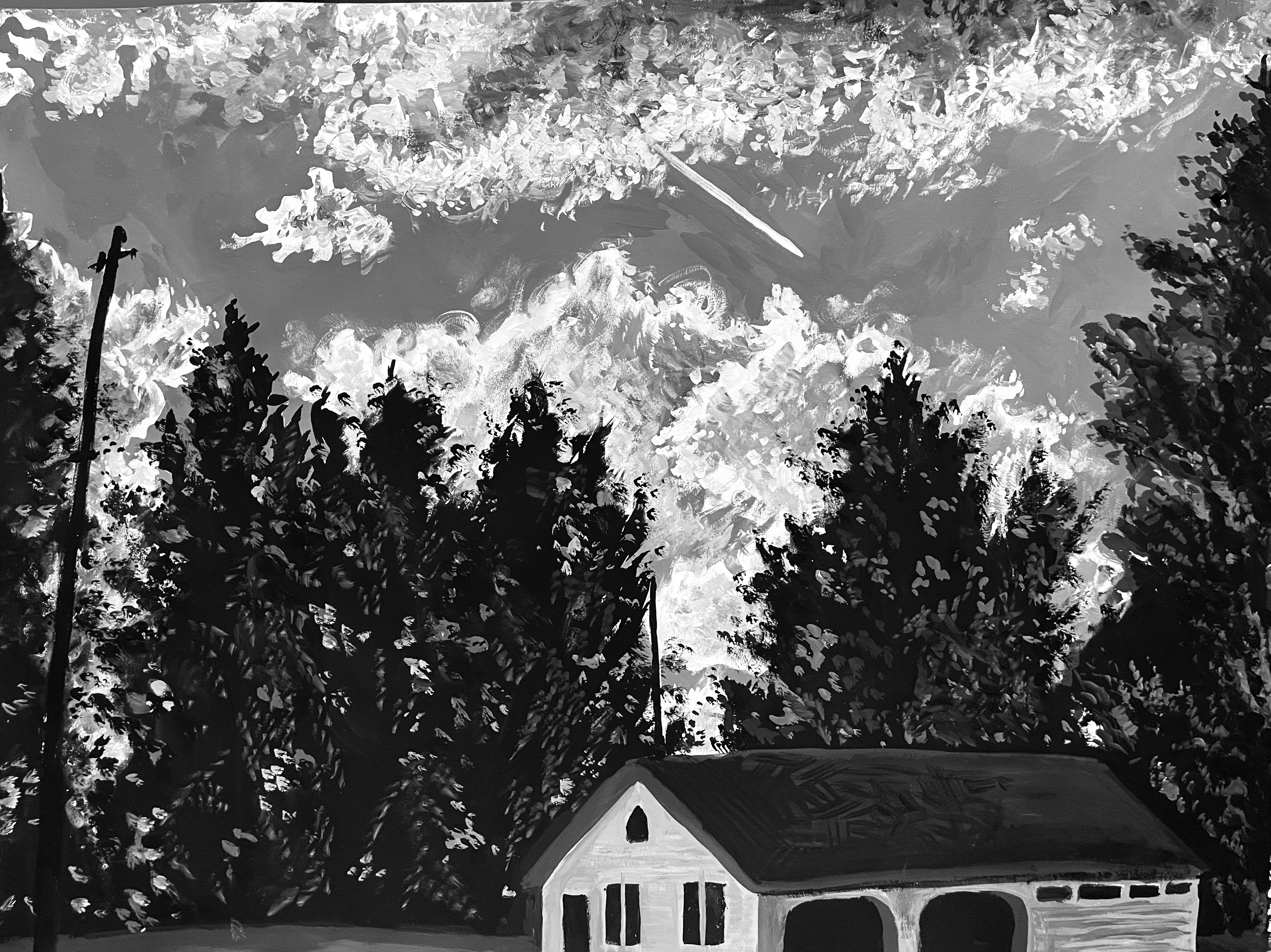 Backlit, 2023, 24" x18", Acrylic on Paper