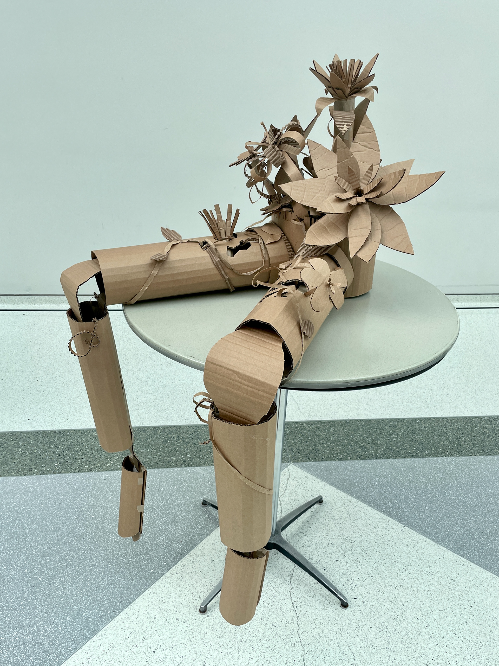 Flowers on You - Fate ll, 2023, 70" x23" x25", Cardboard