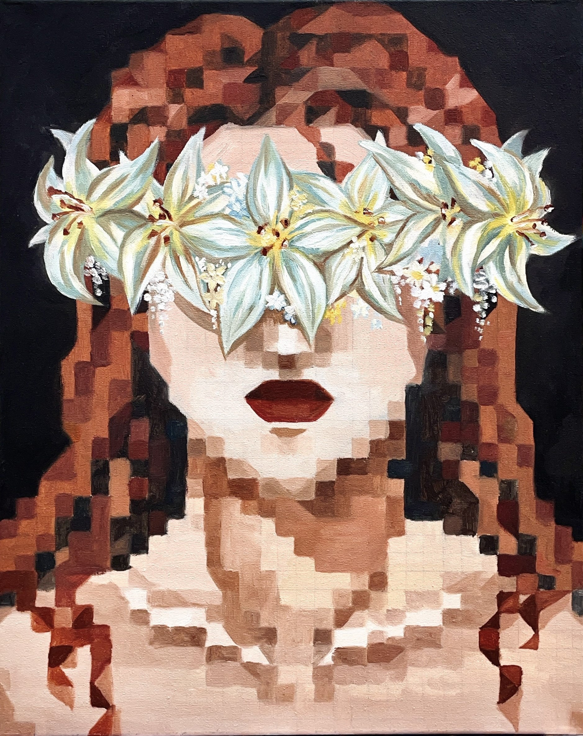 Flowers on You - Vague, 2023, 16" x20", Oil on Canvas