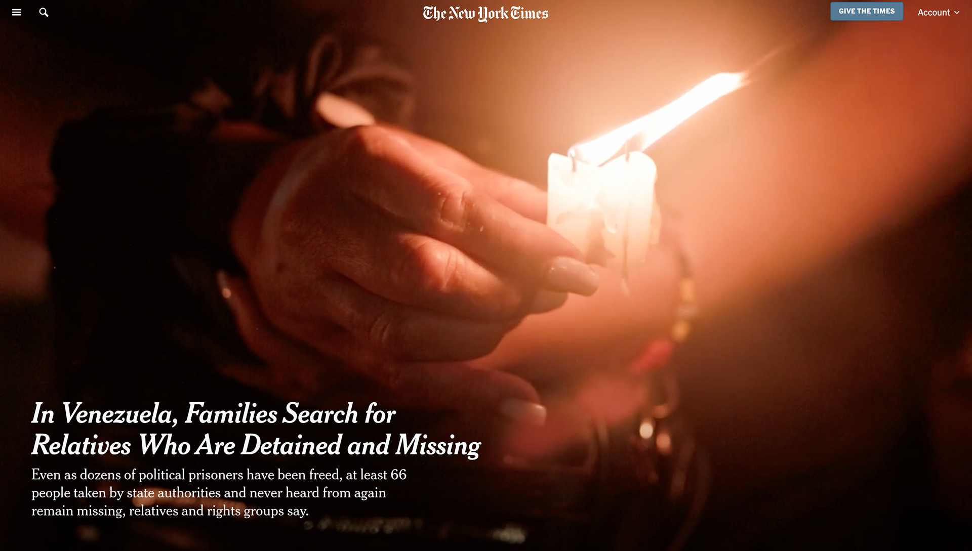 In Venezuela, Families Search for Relatives Who Are Detained and Missing - The New York Times