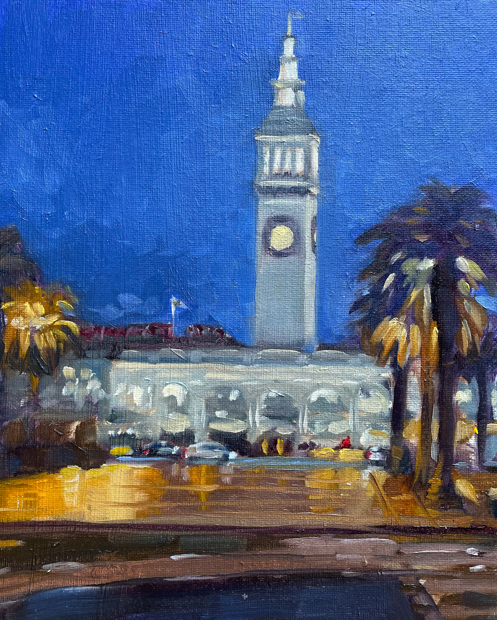 FERRY BUILDING STUDY 8" X 10" OIL ON CANVAS
