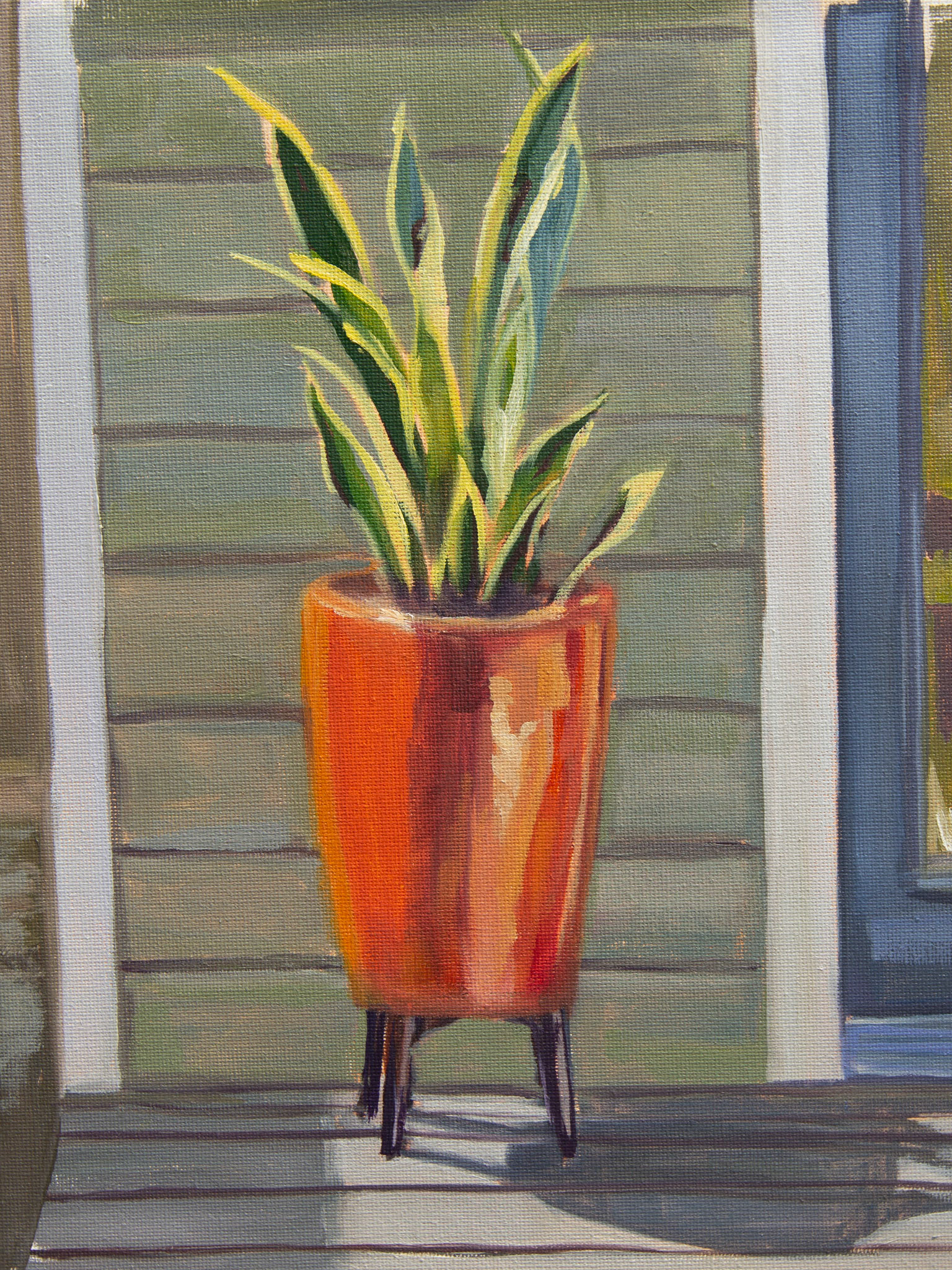 snake plant 9" X 12" OIL ON CANVAS