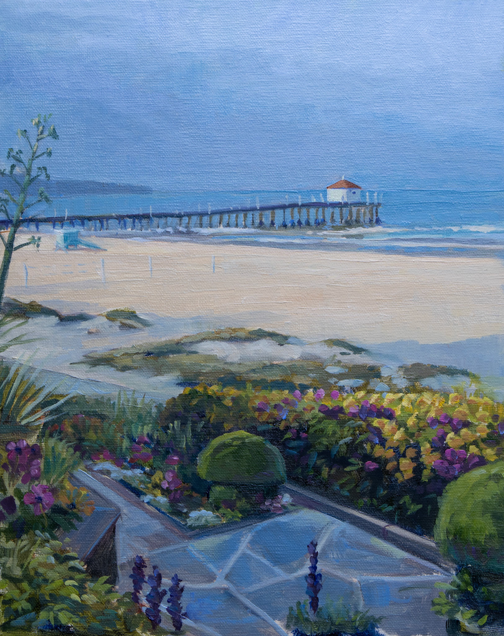 manhattan beach 8" X 10" OIL  ON LINEN