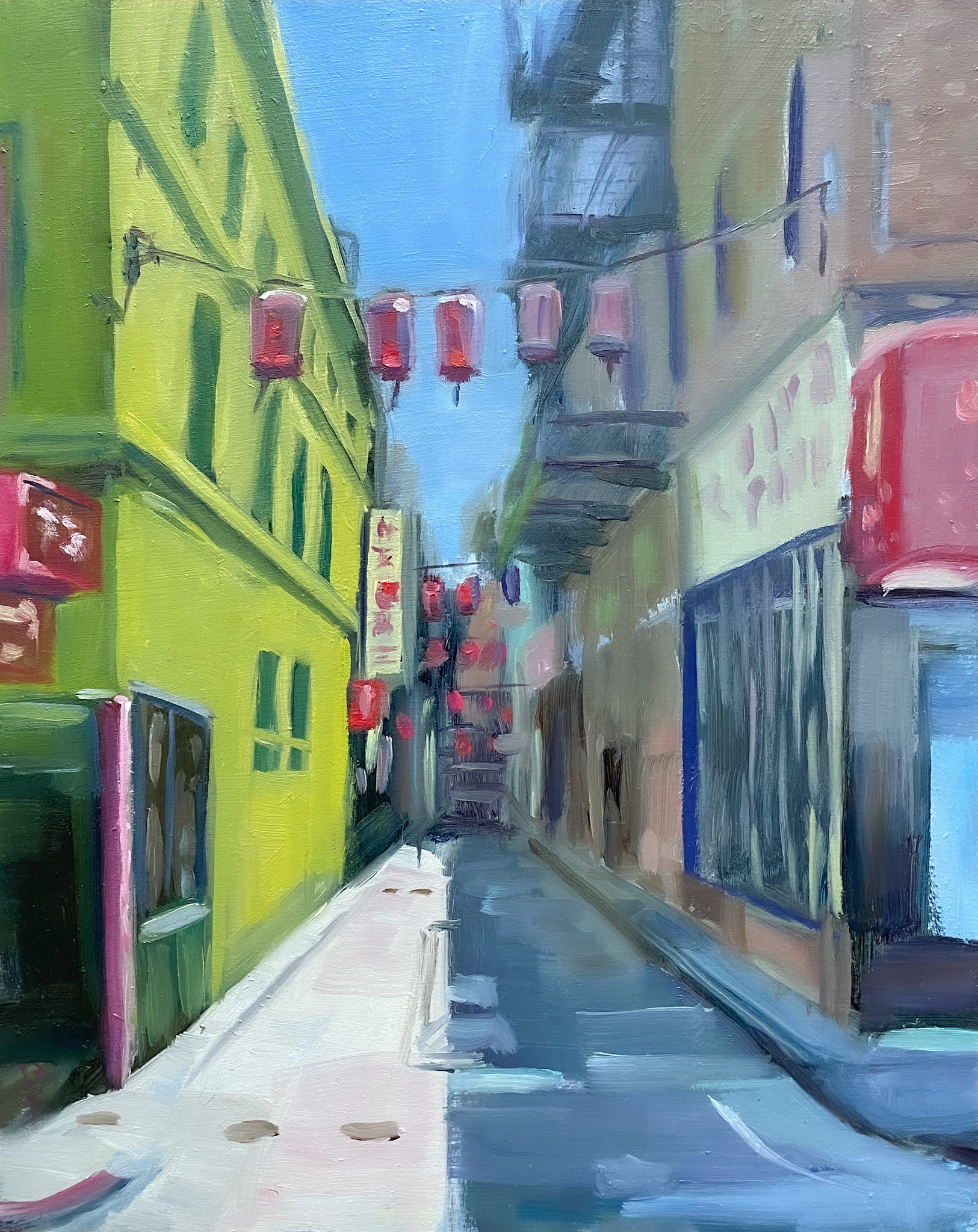 chinatown sf 8" X 10" OIL ON PANEL
