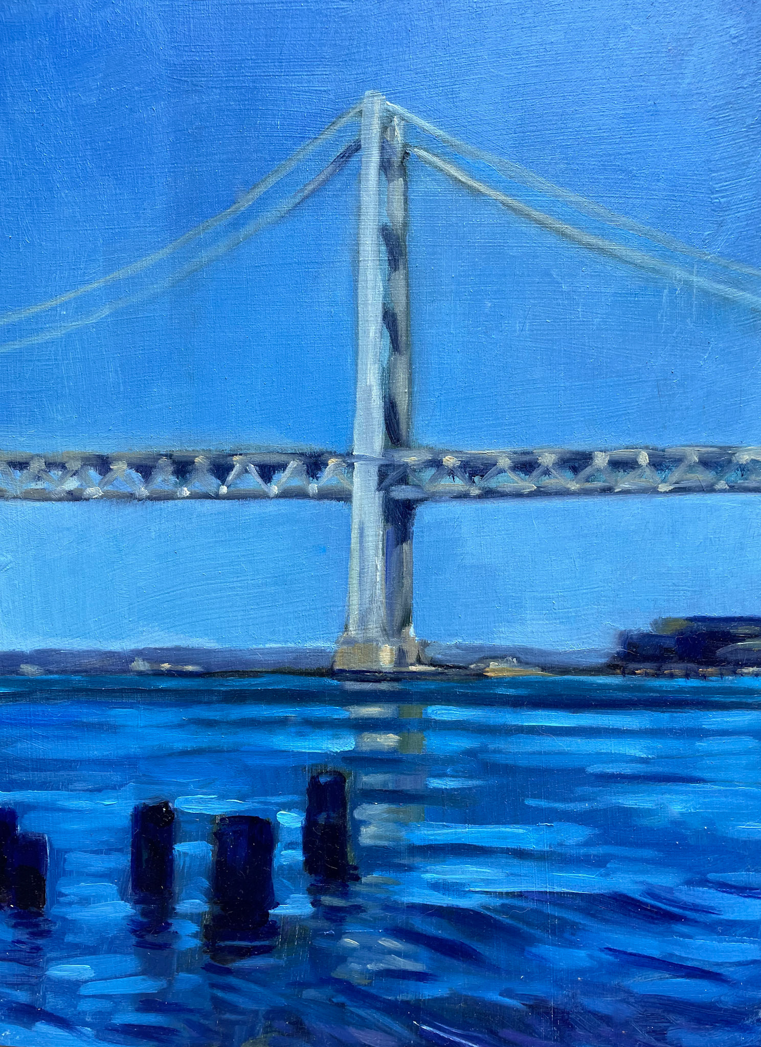 BAY BRIDGE STUDY 8" X 10" OIL ON PANEL