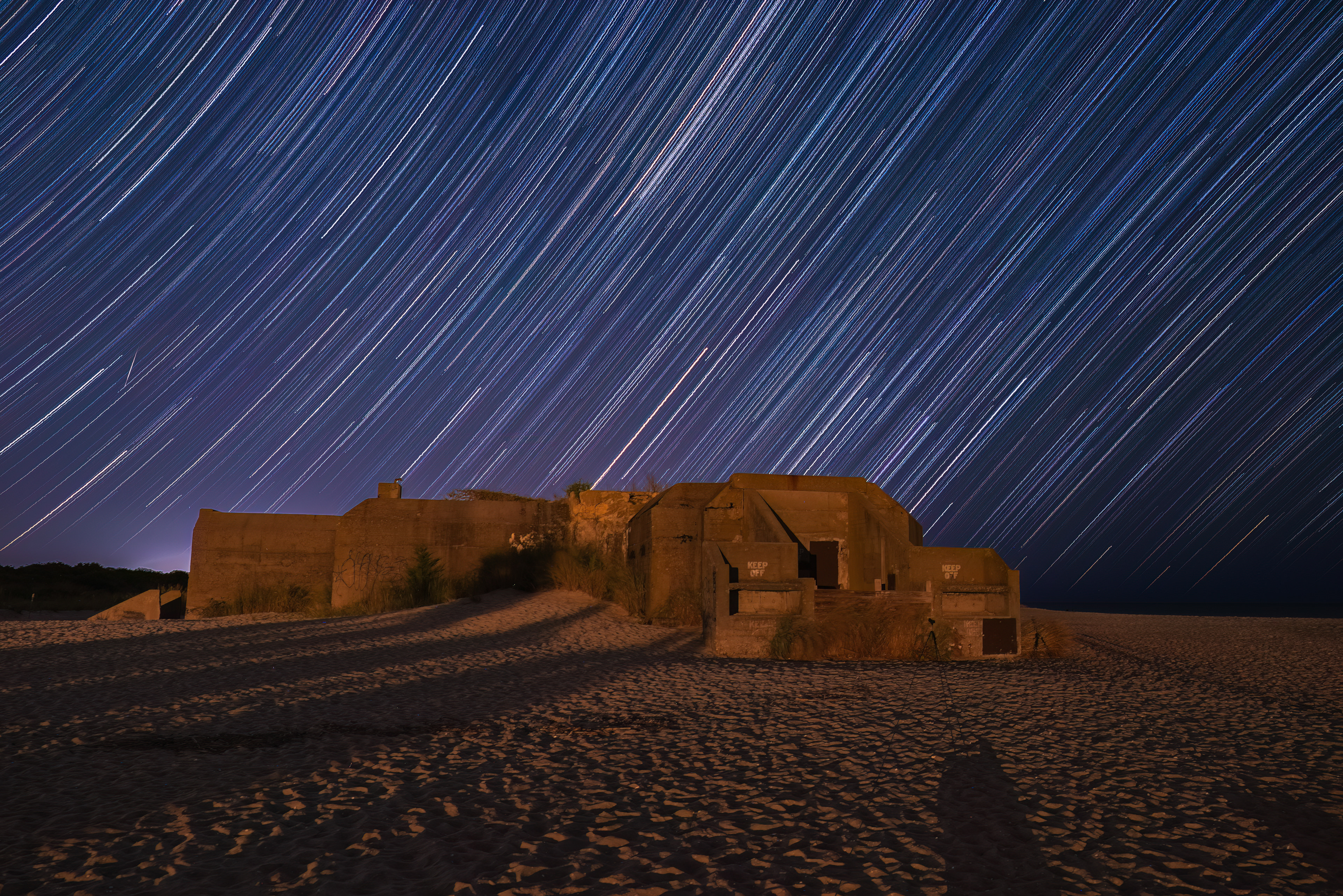 Star Trails over Cape May Bunker