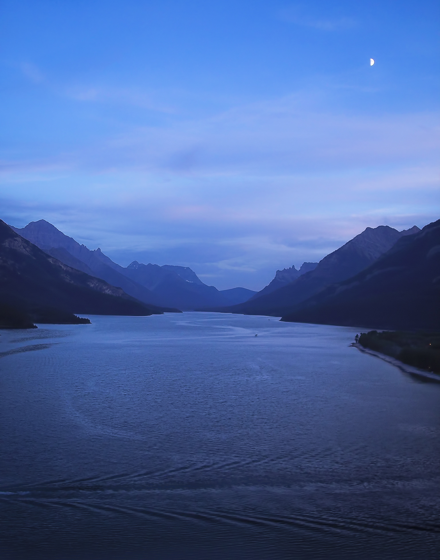 Blue Hour at Waterton Lake s National Park 