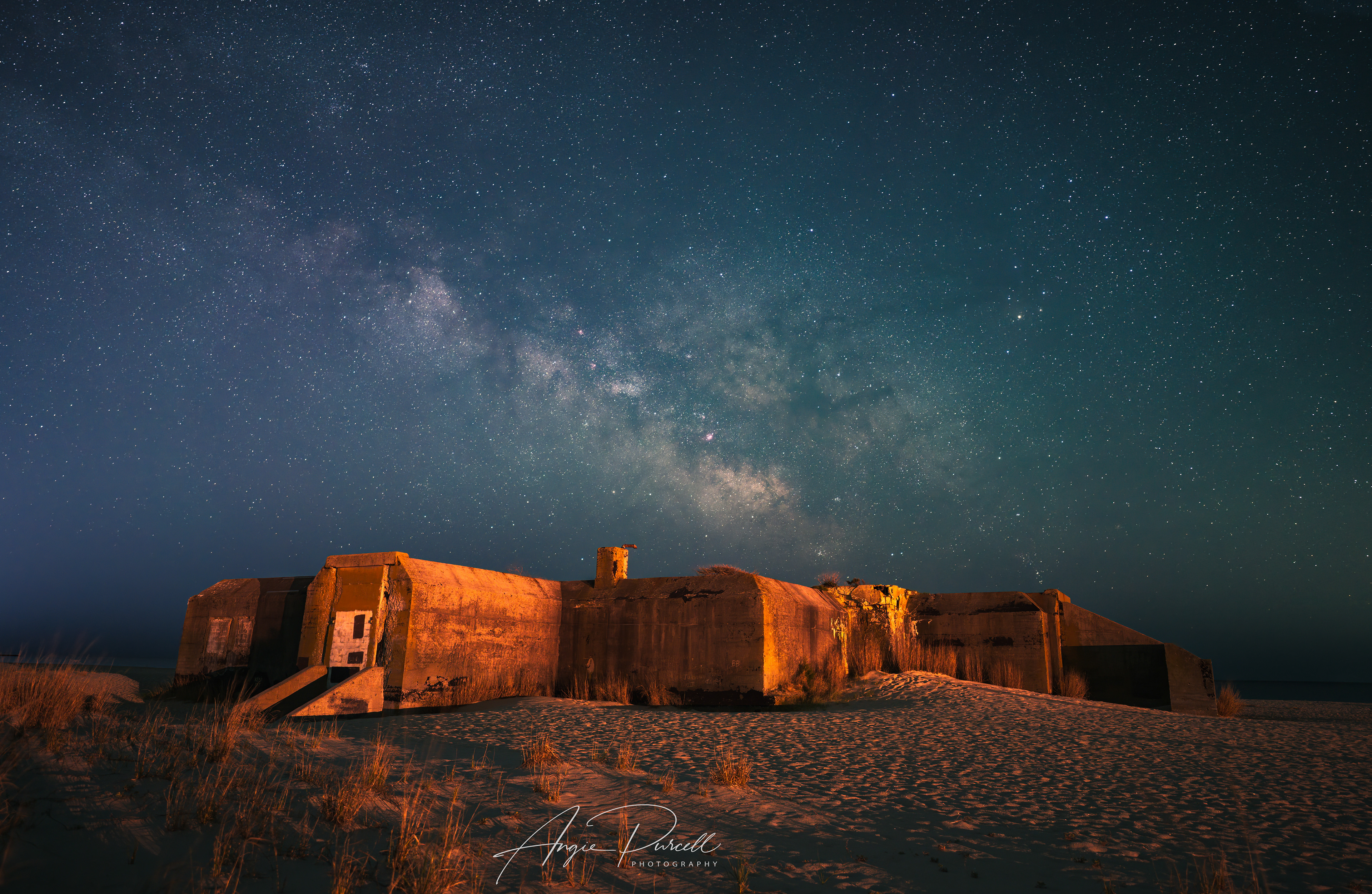 Milky Way over beach bunker Cape May, NJ