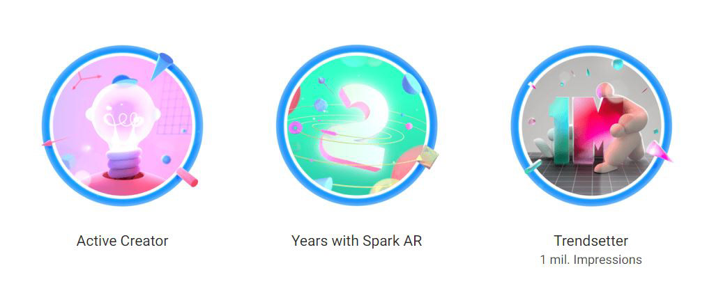 Represents achievements as a Spark AR creator.