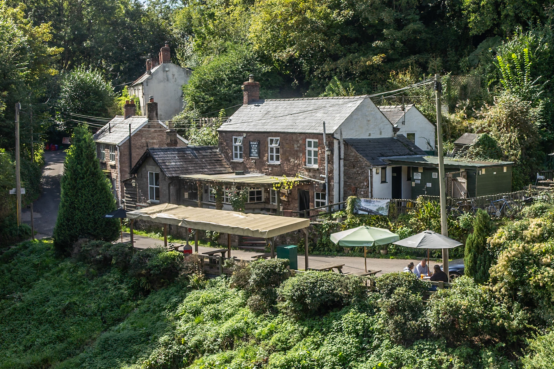 The Boat Inn. Sunny spot for a half pint and views of the old viaduct in the sun