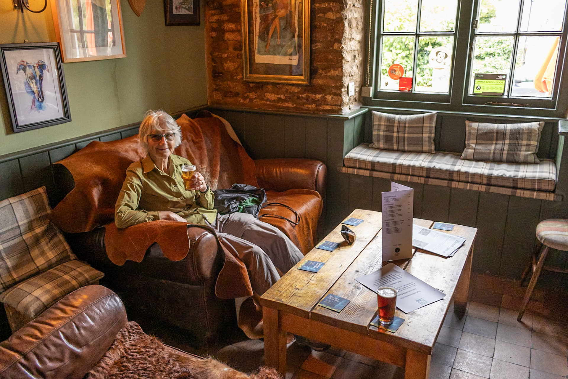 The Plough. Morning tea with half pint