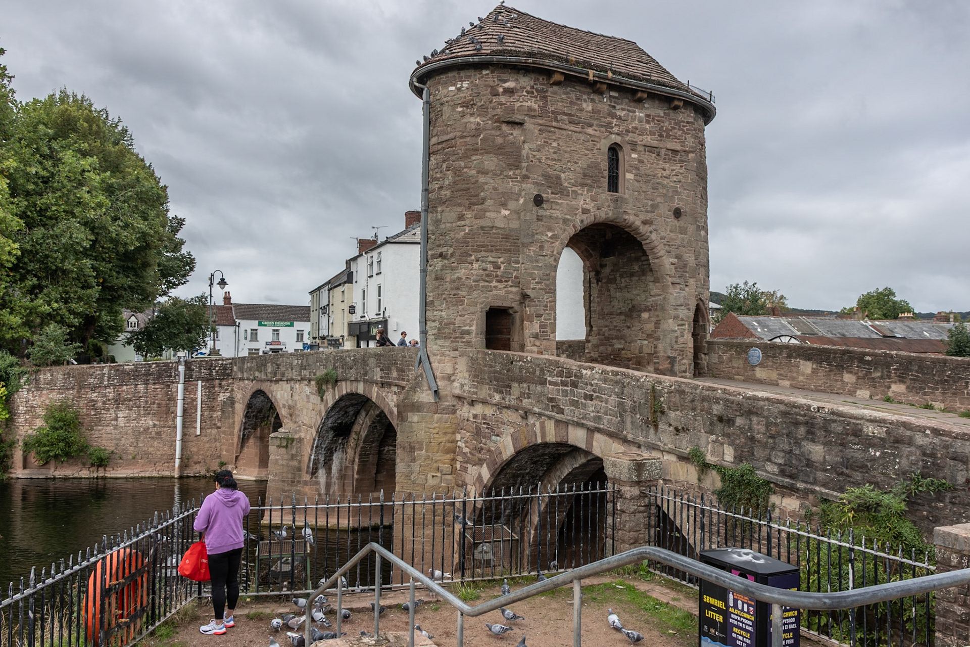 Mediaeval bridge, Monmouth. There was an unspectacular castle which we didn't bother to photograph
