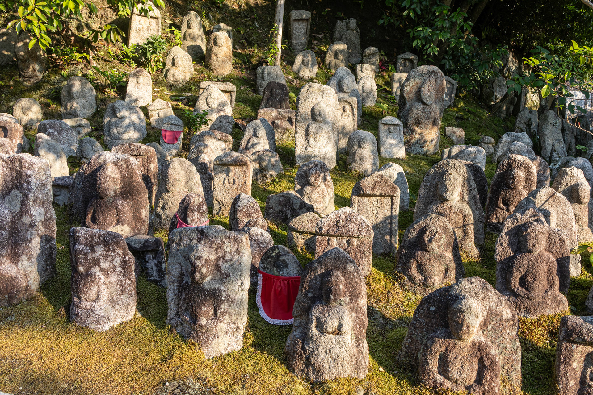 Stone figures. Not sure what the bikini bottoms are for