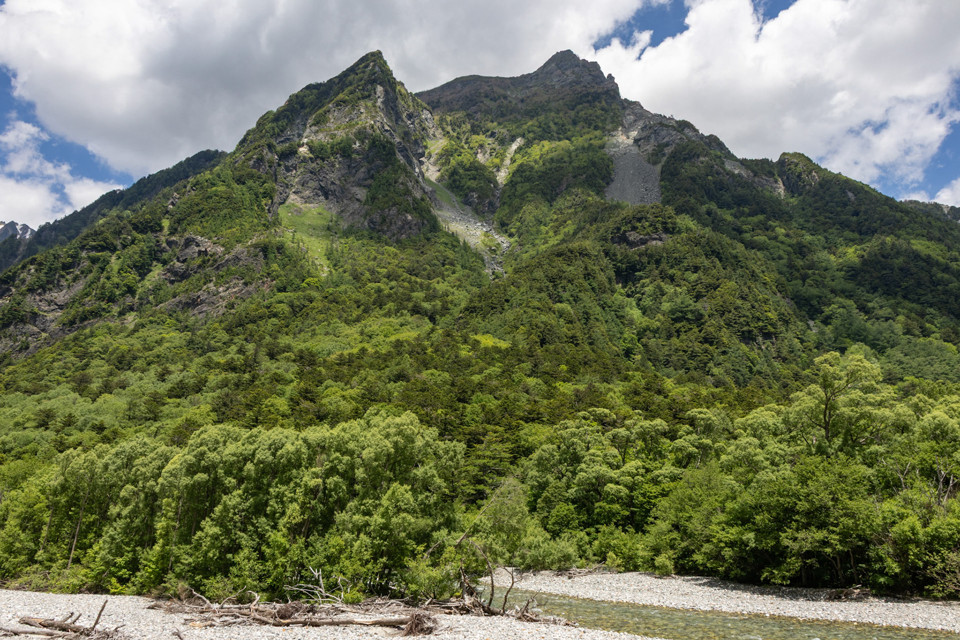 Yake-Dake Mountain. An active volcano.  It erupted in 1915 and created Taisho Pond
