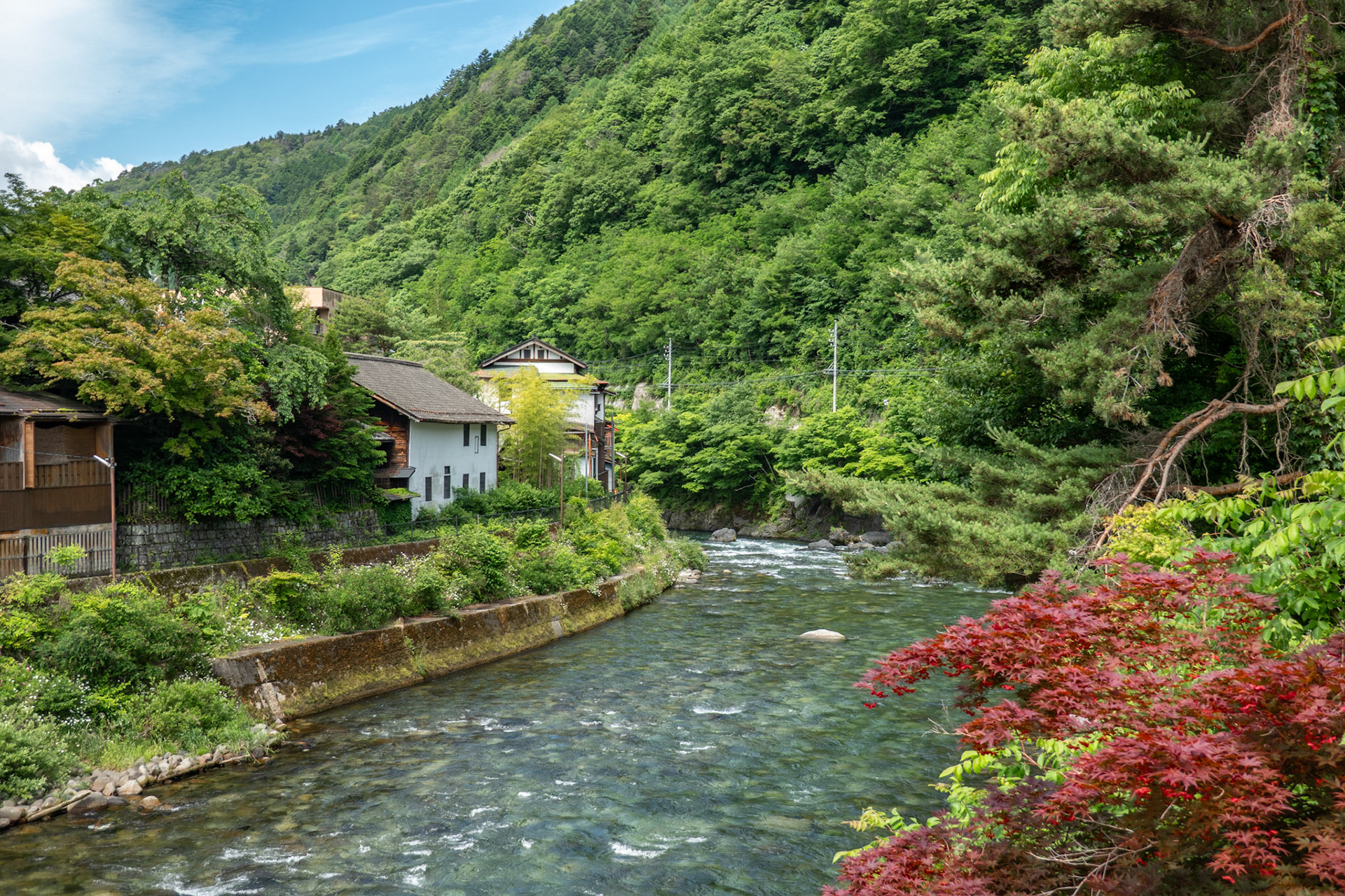 Kiso Fukashima from the river