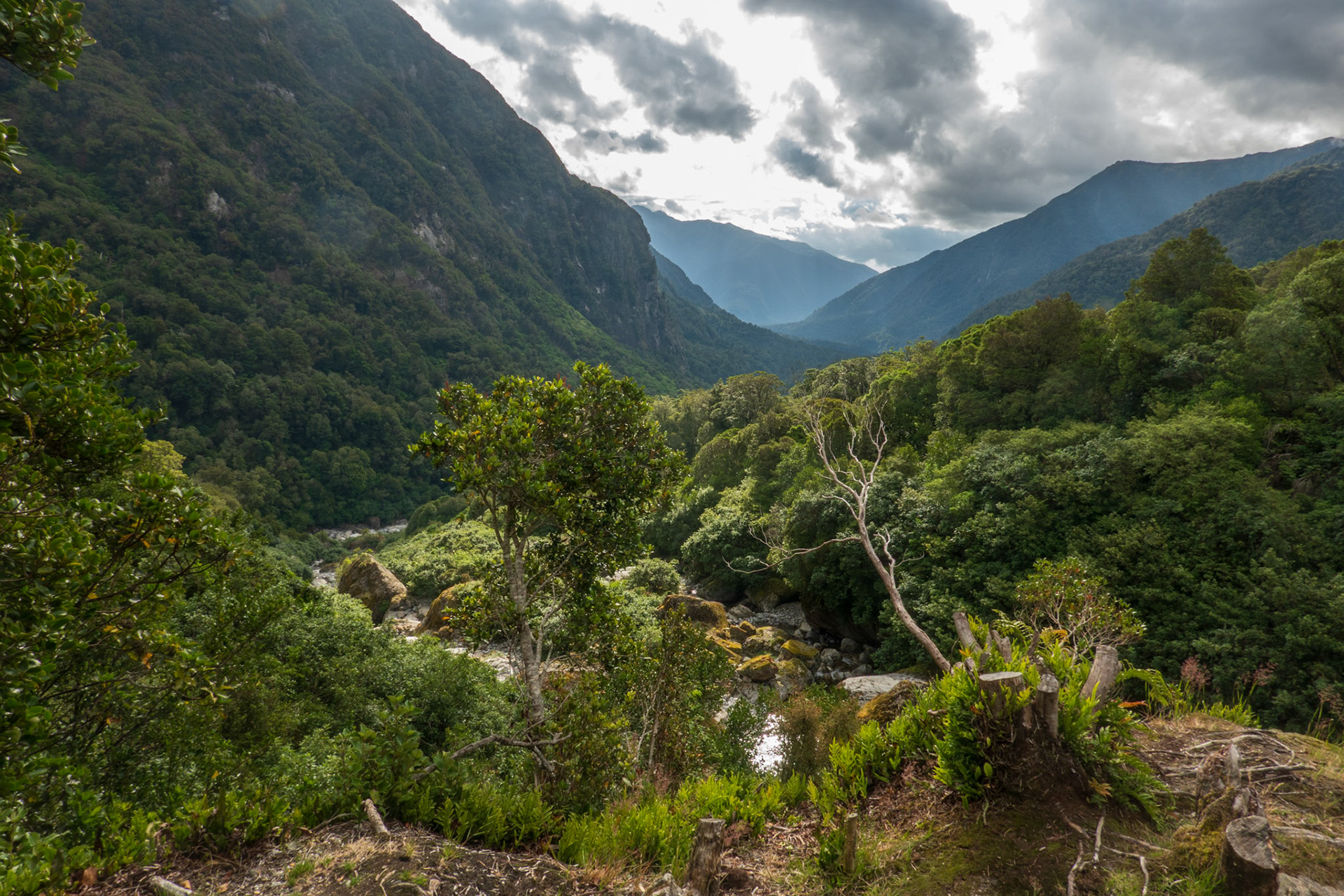 View down the valley