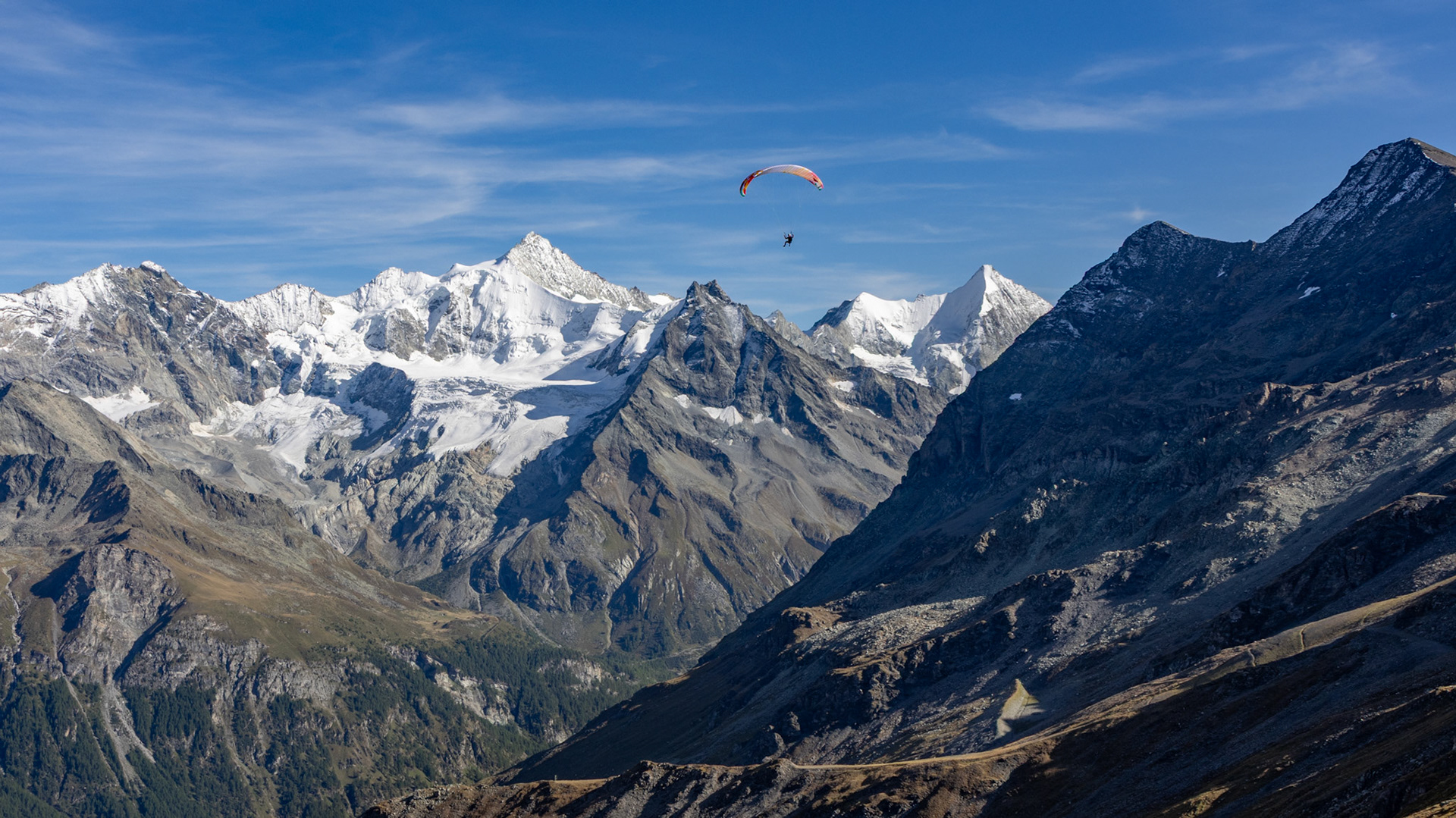 Paraglider. A popular sport on these parts