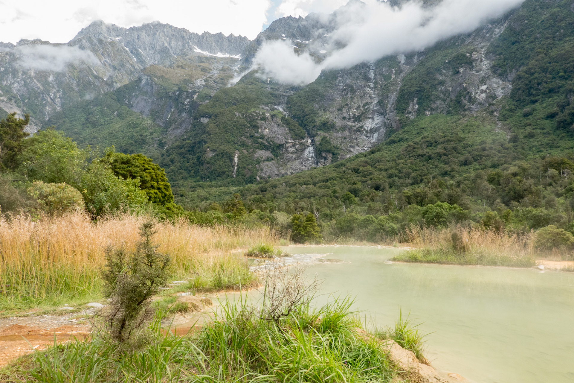 Hot pool, Sierra Range in the background
