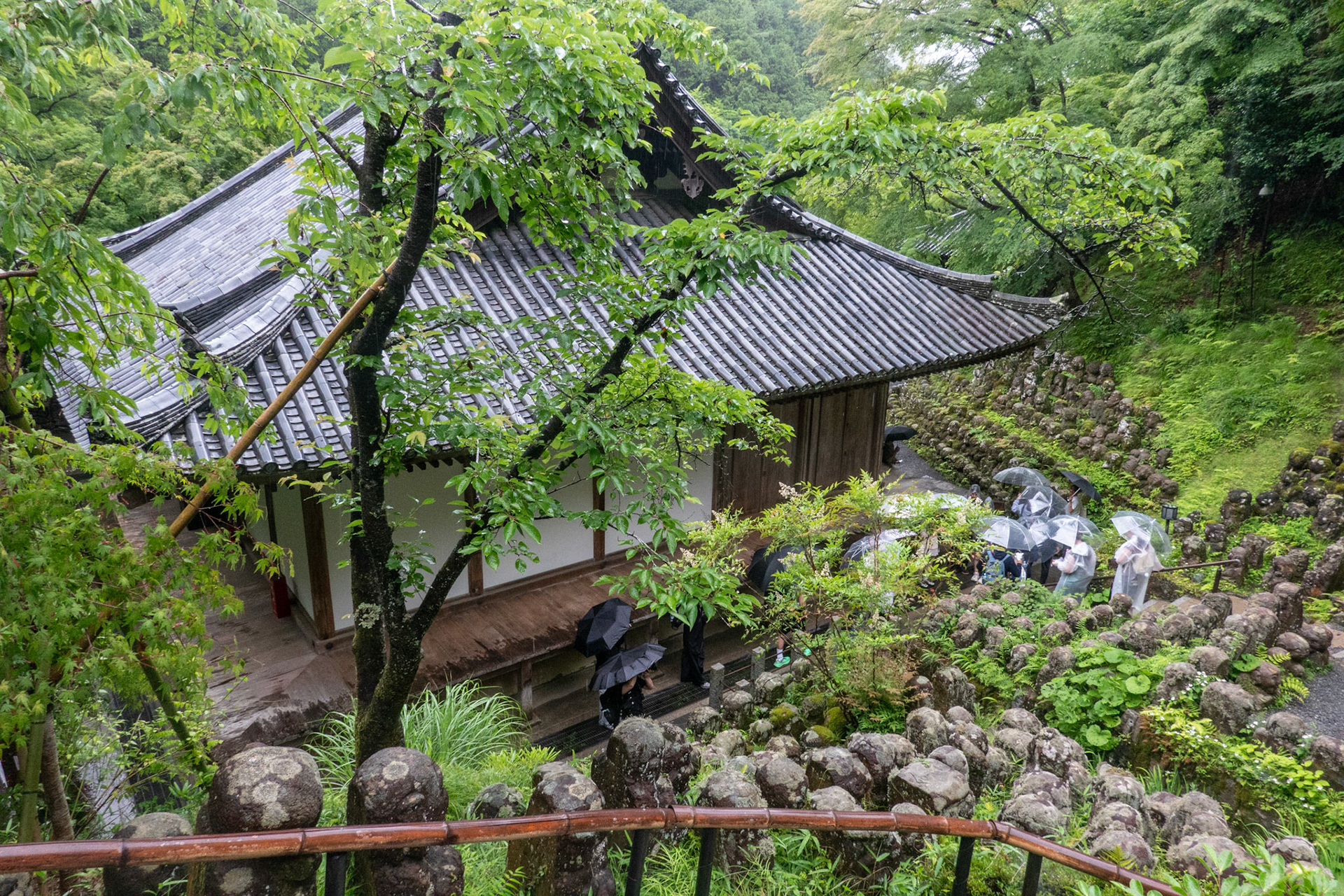 Otagi Nenbutsuji 愛宕念仏寺 in the rain