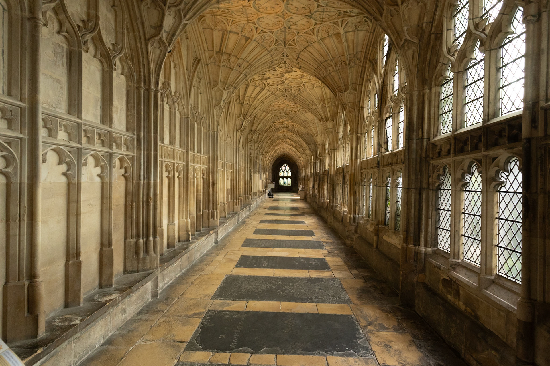 Cloister, Gloucester Cathedral. Quite a few scenes from Harry Potter were filmed here