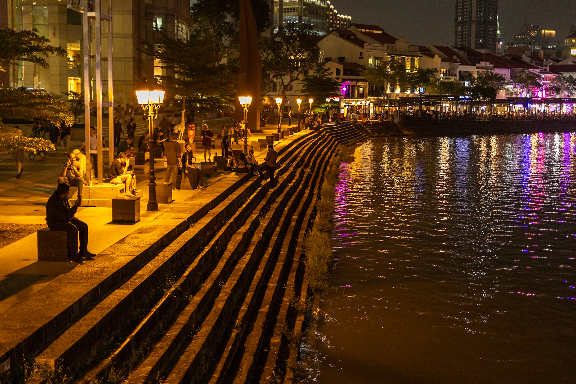 By the river