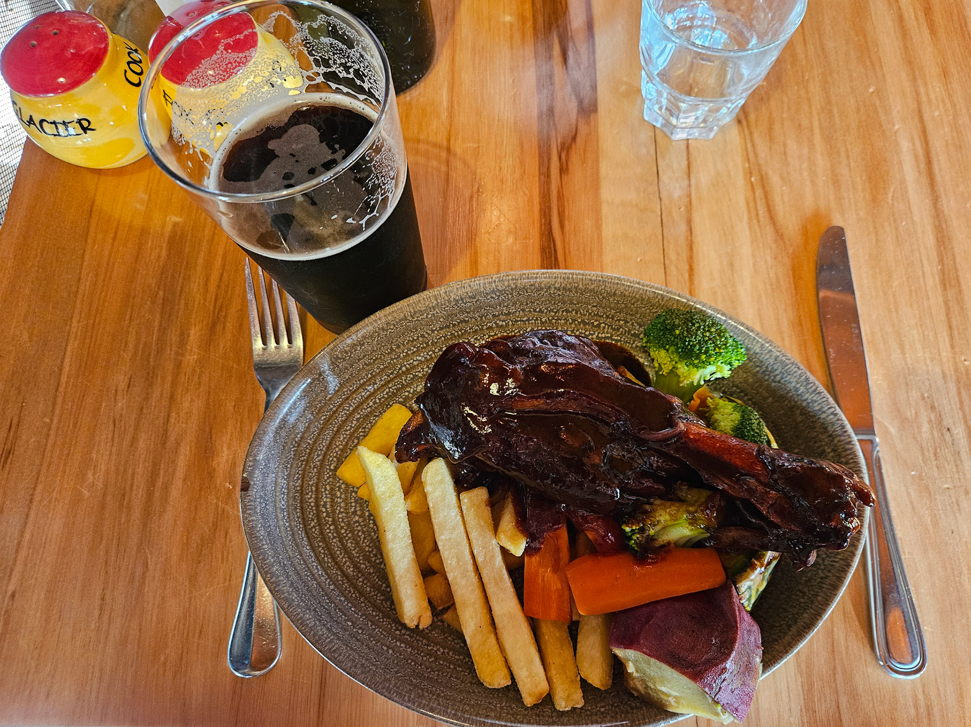 Lamb shank and dark ale at the end of the walk!