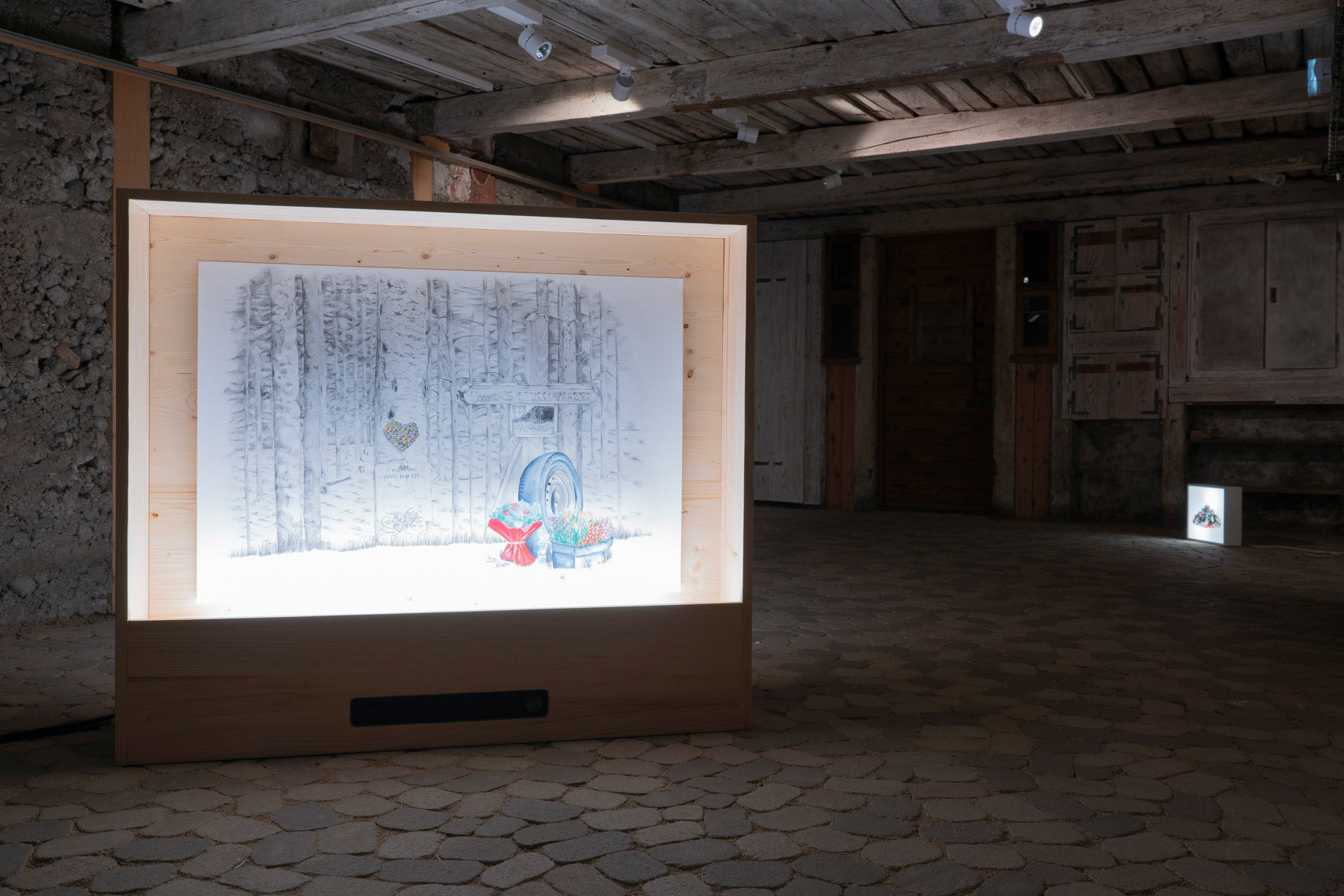 " Trouver le geste - Jean-Pierre et Florent  " - vue exposition - Abri-mémoire -  été 2024 - Photo : Anaïs Marion