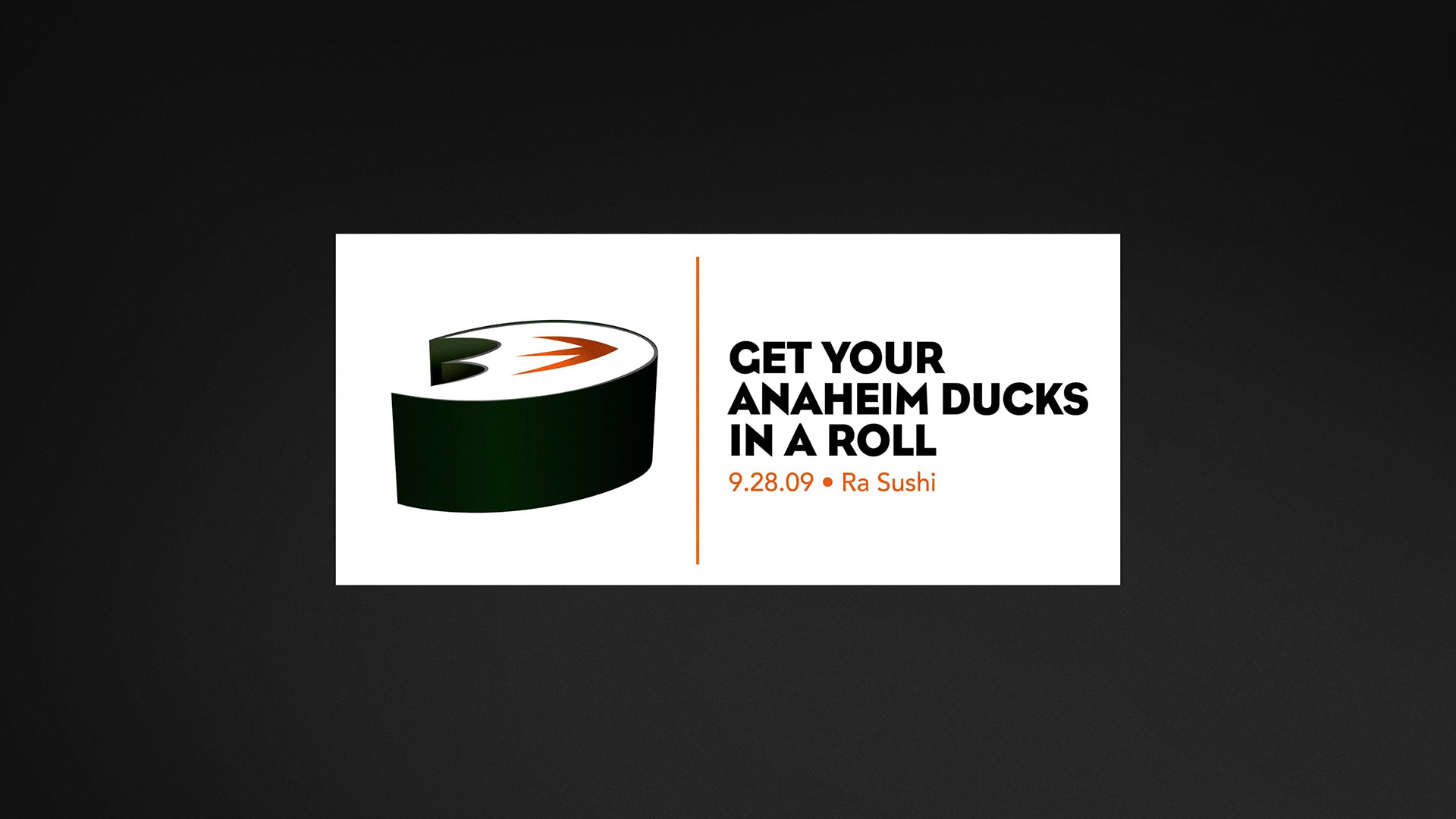 Anaheim Ducks Ra Sushi Event Logo