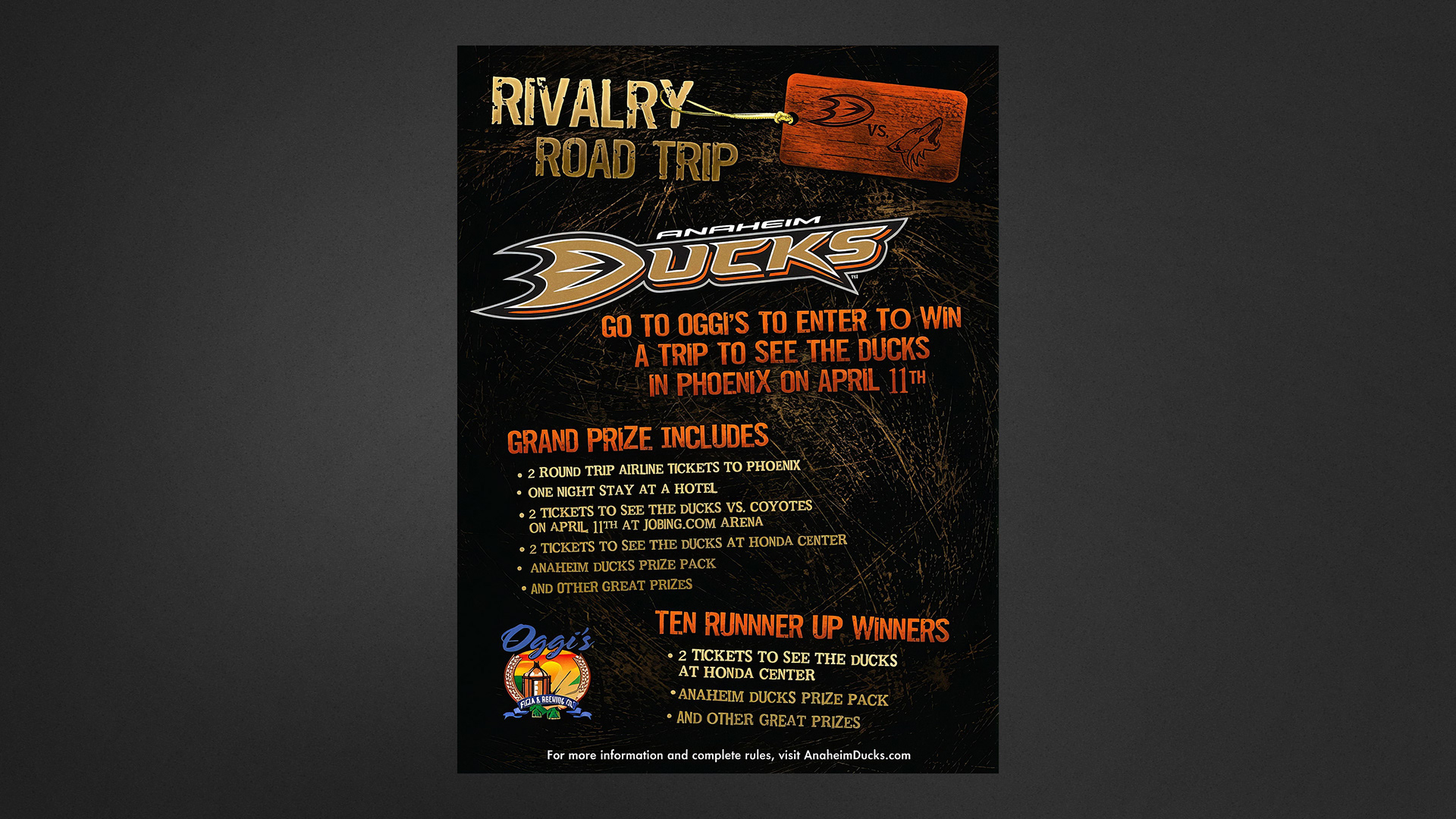 Anaheim Ducks Rivalry Road Trip Flyer