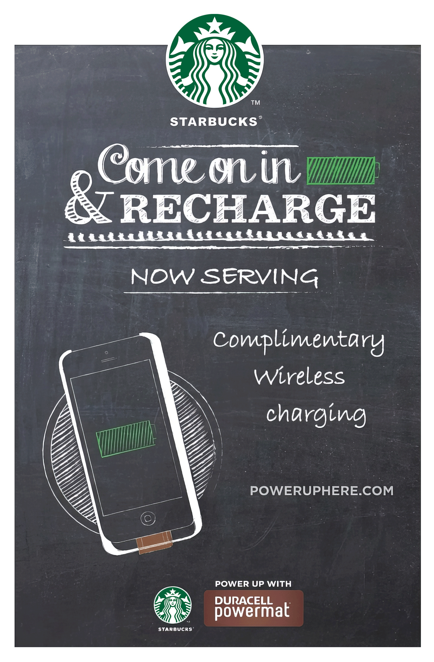 Starbucks Duracell Powermat Store Signage