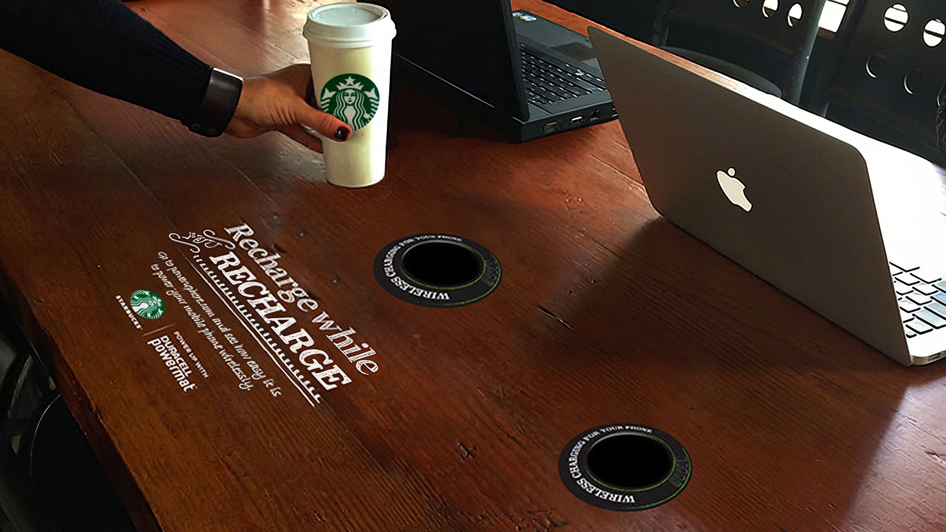 Starbucks Duracell Powermat Table Graphics