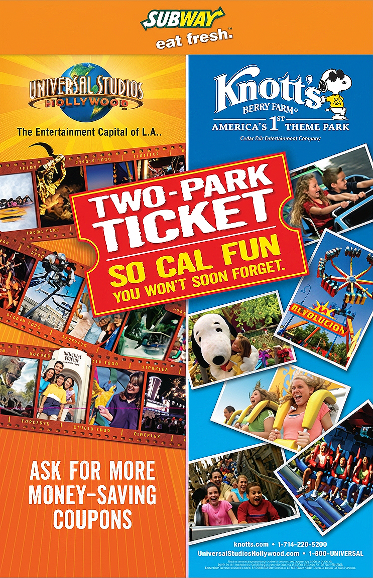 Two-Park Ticket Table Tent Flyer