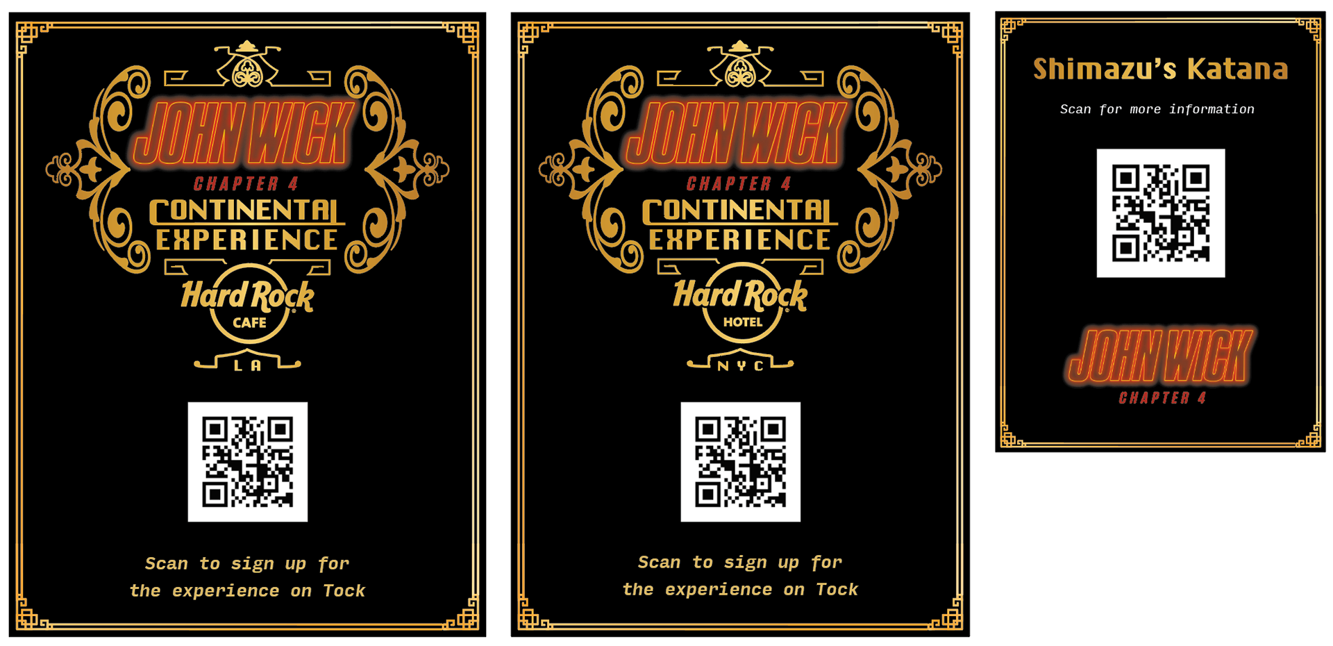 small signs with QR code for scavenger hunt