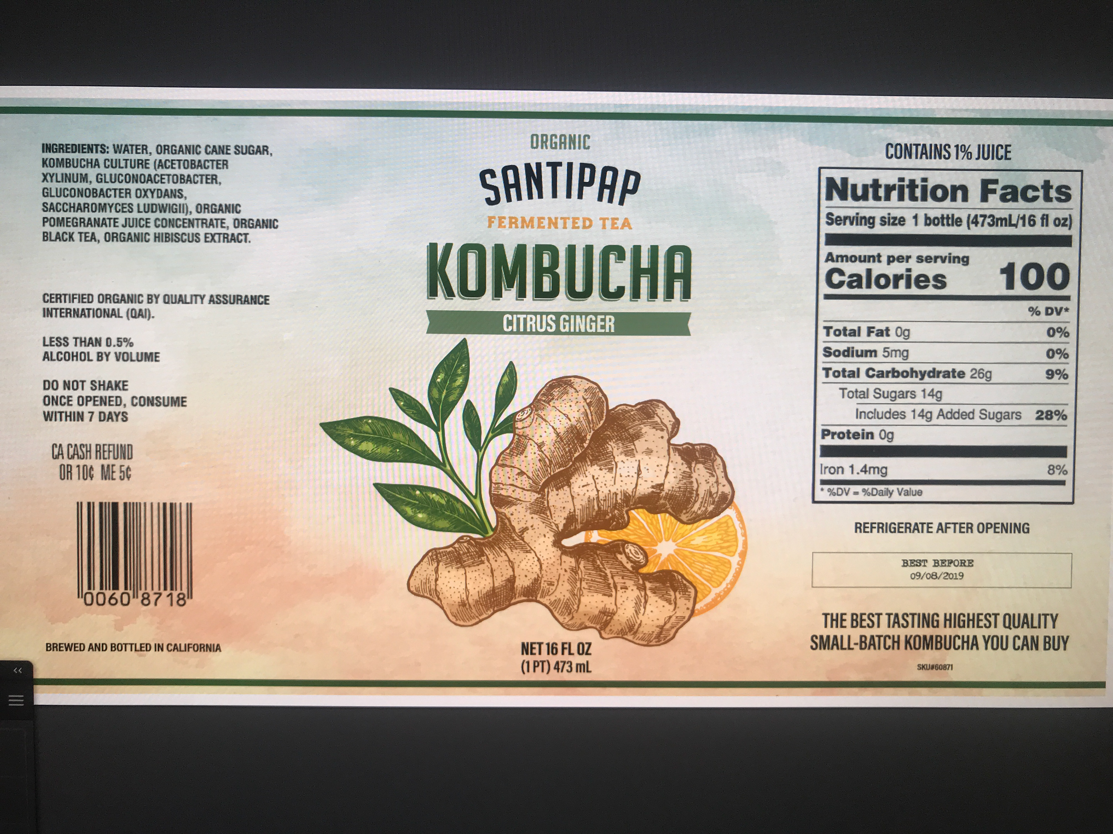 Kombucha Label
