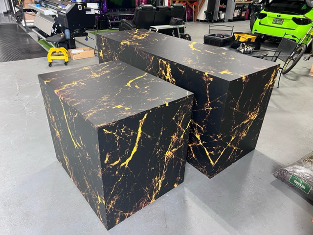 faux marble reception desks