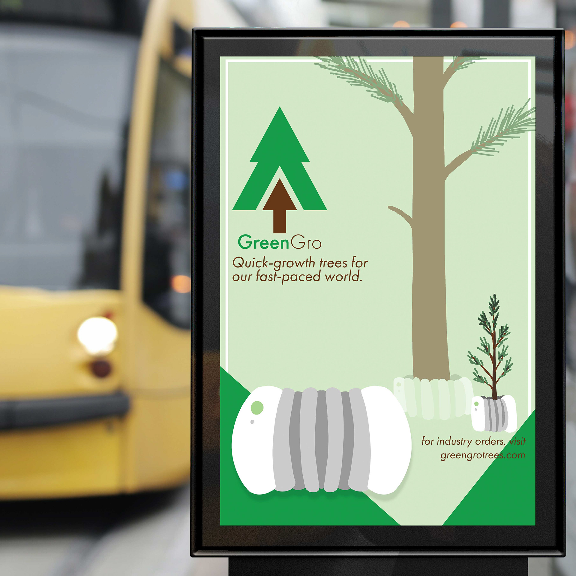This is a poster depicting the new product created by GreenGro.