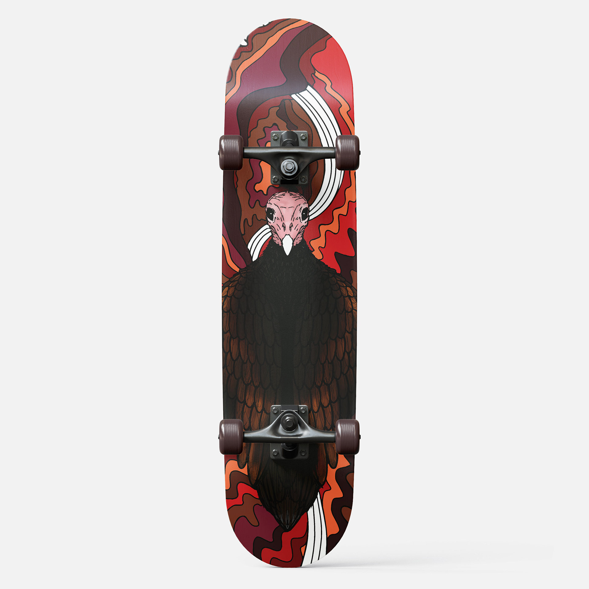 This features a frontal display of the Milton Glaser-inspired turkey vulture piece.